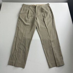 TOMMY BAHAMA Mens Silk Pants Size 36x30 Beige Chino Trousers Slacks‎ Pleated
